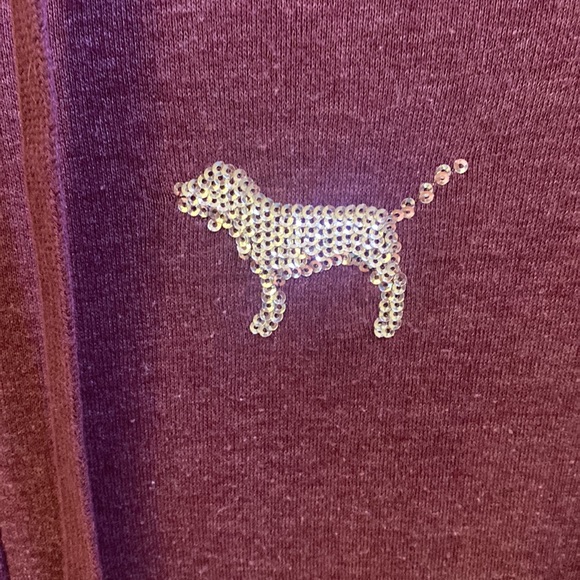 VS PINK Sequin Zippered Hoodie sz Small - Picture 3 of 7